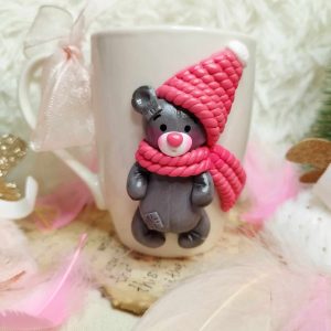 Чаша с полимерна глина - Мече / Teddy Bear