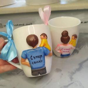 Чаша с полимерна глина -  Подарък за Супер Свако/ Супер Чичо
